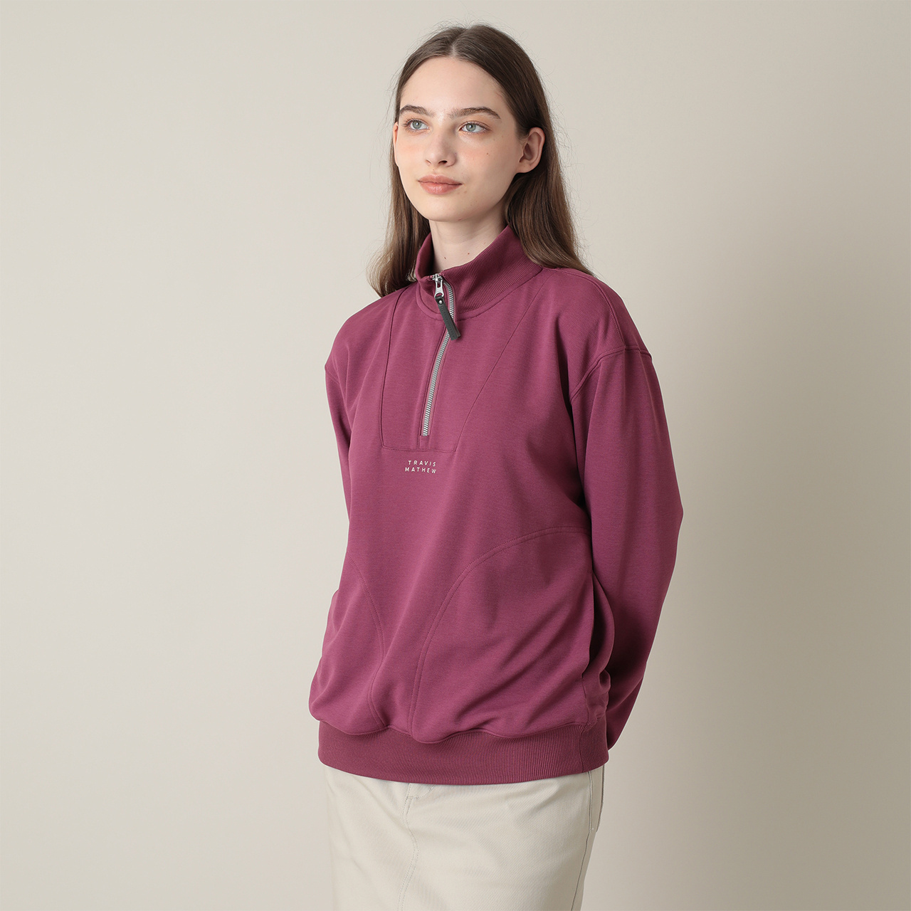 石川遼プロ着用】長袖 クォータージップ スウェット(UNISEX)