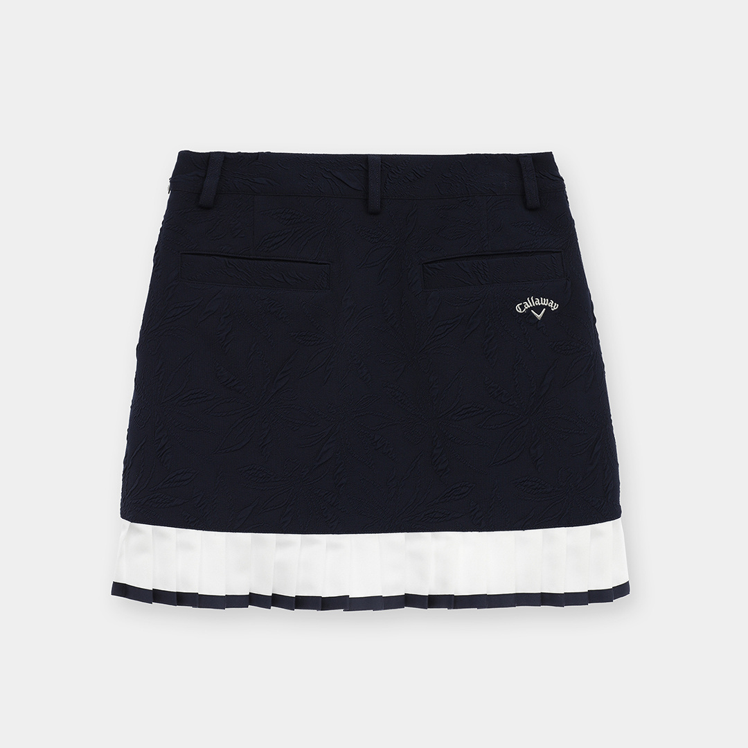 フラワージャカード裾プリーツスカート (WOMENS)
