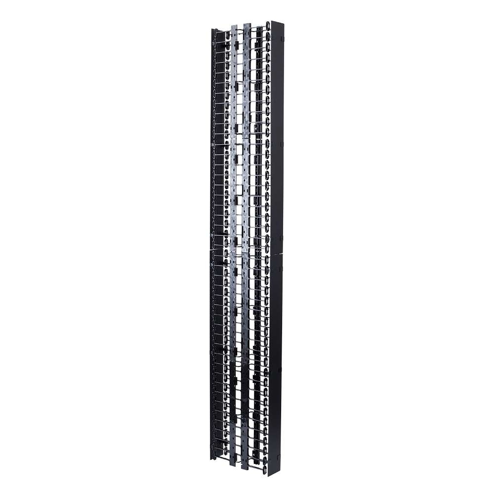 6in Double-Sided Vertical Cable Management Cage with Cover (TAA Compliant)