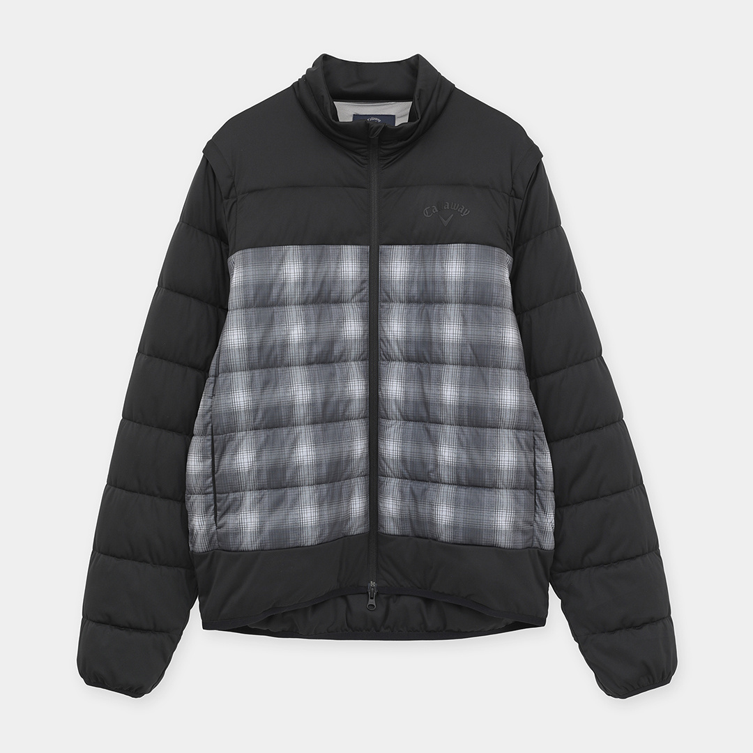 スターストレッチオンブレチェック中綿2WAYブルゾン (MENS)