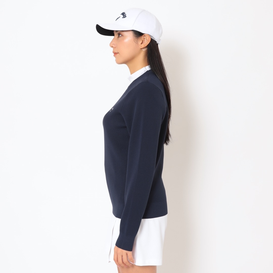 クルーネック畦編みニット (WOMENS)