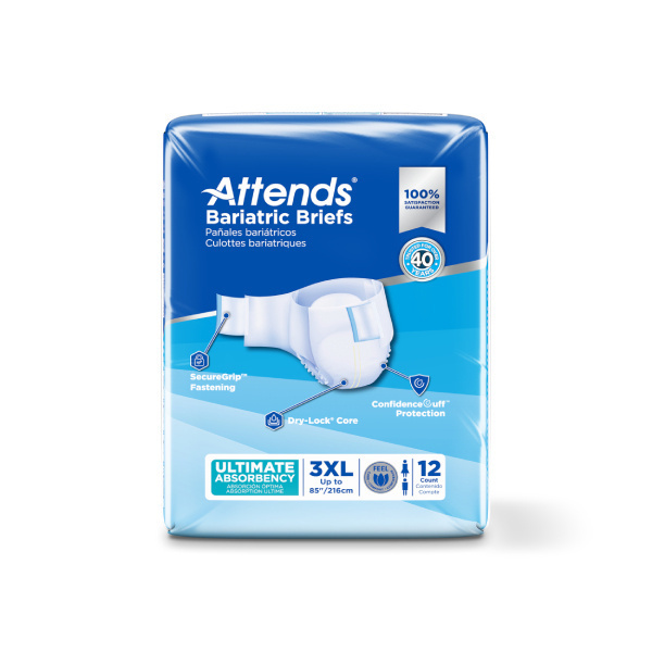 Attends Bariatric Brief, Ultimate - 3XL - 48/case (ATB3XL Health & Beauty Health Care Incontinence Aids) photo