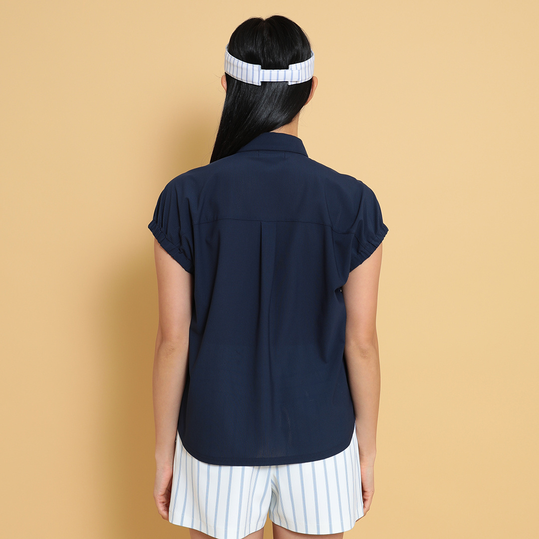 かざあなメッシュフレンチスリーブシャツ (WOMENS)