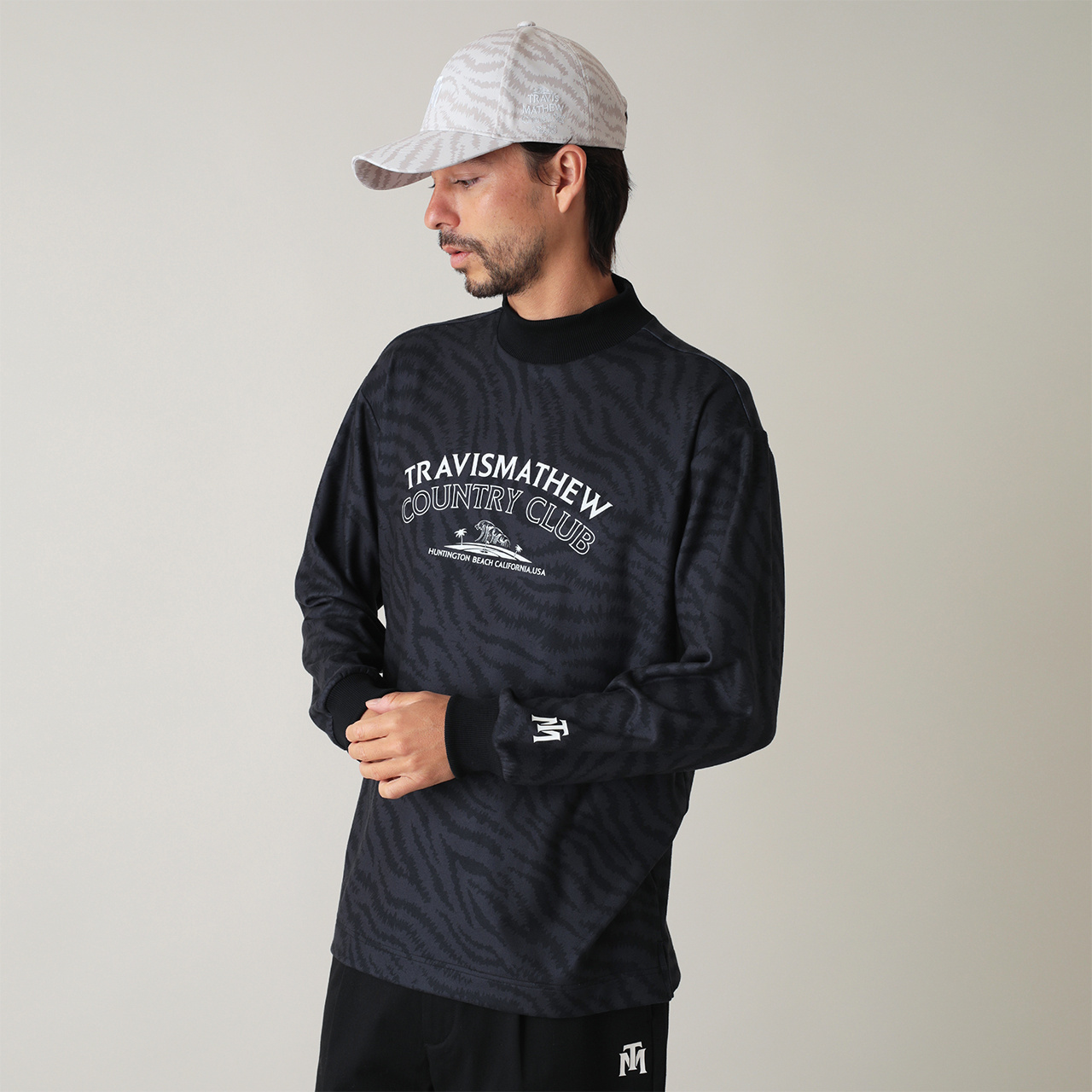 CLUBHAUS × TANGRAM TURF モックネック TIE-DYE TURF MOCK NECK BLACK TGS-MT124 – TANGRAM