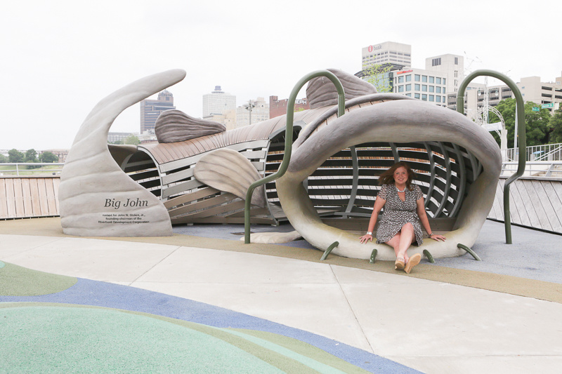 Katie and Big John, the giant catfish play structure at Beale Street Landing. Katie and Big John, the giant catfish play structure at Beale Street Landing.