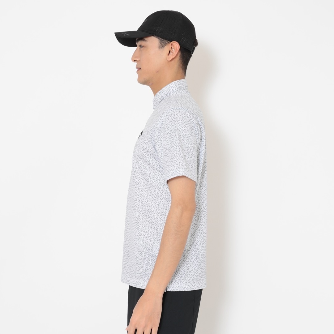 かざあなメッシュ小ヤシの木総柄半袖シャツ ※4Lサイズあり (MENS)