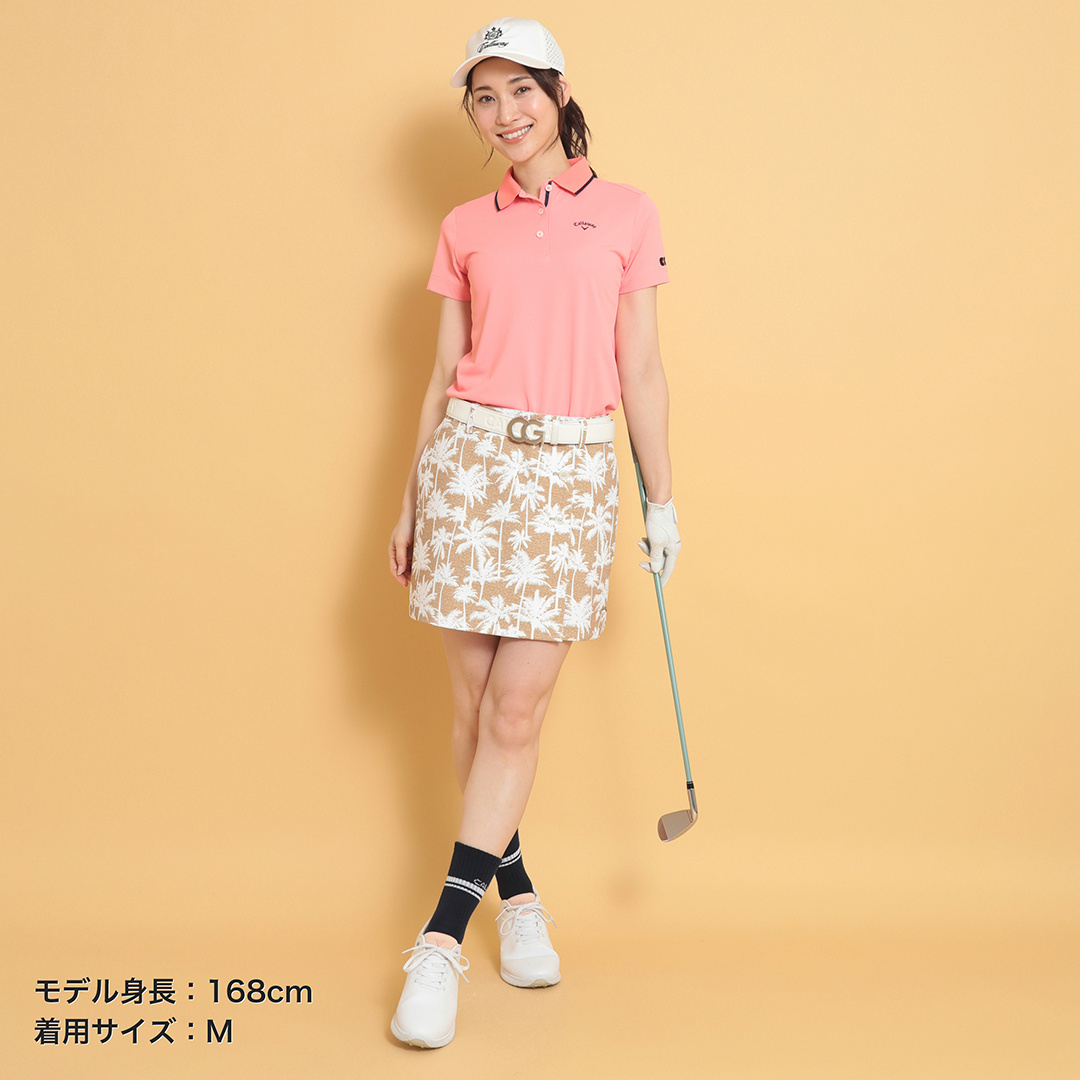 2WAYストレッチドビーヤシ柄スカート (WOMENS)