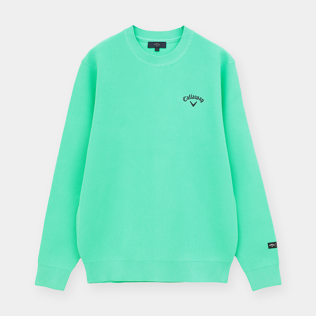 クルーネック畦編みニット (MENS)