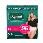 Depend Maximum Underwear for Women, X-Large - 26/bag