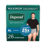 Depend Maximum Underwear for Men, X-Large - 52/case