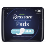 Reassure Extra Coverage Overnight Pad - 30/bag