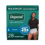 Depend Maximum Underwear for Men, Large - 56/case
