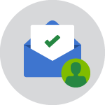 illustration of subscription envelope and person icon