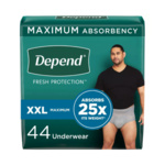 Depend Maximum Underwear for Men, XX-Large - 44/case