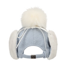 트위드 폼폼 이어워머 여성 볼캡