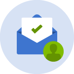 illustration of subscription envelope and person icon