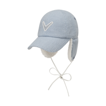 트위드 폼폼 이어워머 여성 볼캡