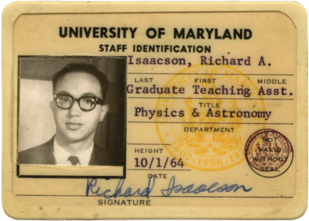 Richard Isaacson's 1960s UMD ID card. Richard Isaacson's 1960s UMD ID card.