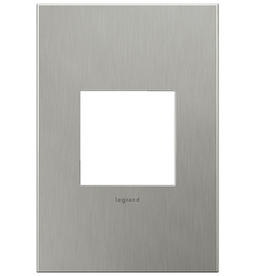 adorne® Brushed Stainless One-Gang Screwless Wall Plate adorne® Brushed Stainless One-Gang Screwless Wall Plate
