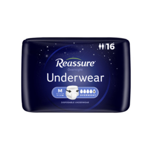 Reassure Overnight Underwear, Medium - 16/bag
