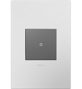 adorne® Powder White One-Gang Screwless Wall Plate adorne® Powder White One-Gang Screwless Wall Plate