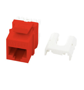 Cat 5e Quick Connect RJ45 Keystone Insert, Red Cat 5e Quick Connect RJ45 Keystone Insert, Red