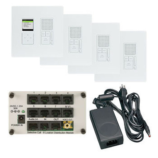 Discontinued: Selective Call 4-Room Intercom Kit, White