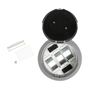 8AT Prewired Evolution™ Poke Thru Device, Flush Style Cover, Aluminum