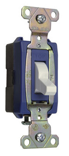 Extra Heavy-Duty Spec. Grade 347VAC Toggle Switch Back & Side Wire, White