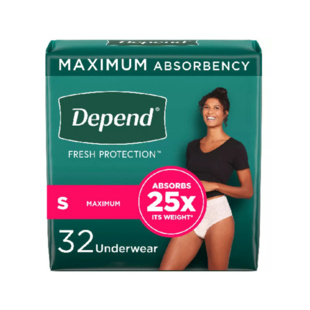 Depend Maximum Underwear for Women, Small - 64/Case