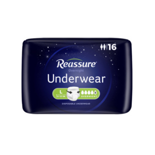Reassure Overnight Underwear, Large - 16/bag