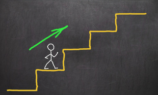 Stick figure going up stairs Stick figure going up stairs
