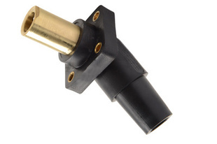 Series 16 45° 1-1/8'' White Threaded Stud Panel Mount - Female