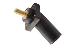 Series 16 45° 2'' Black Threaded Stud Panel Mount - Male