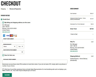 Checkout - Billing