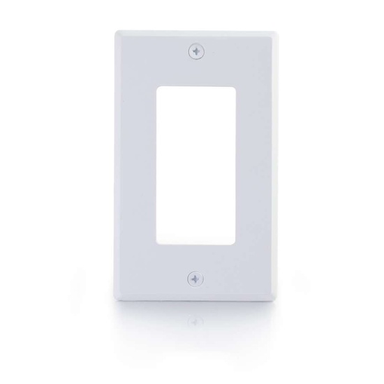 One Cutout Single Gang Wall Plate White Covers and Pass Through Wall Plates Networking