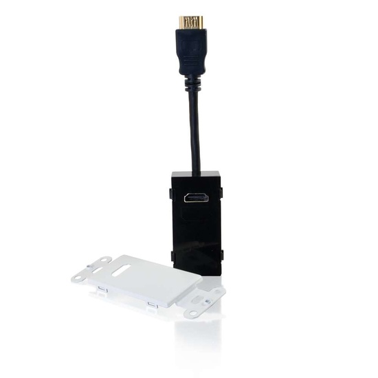 HDMI Pass Through Wall Plate White DisplayPort, VGA, DVI, and HDMI