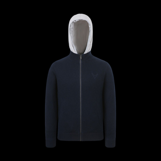 남성 캐시미어 울 혼방 후드 가디건