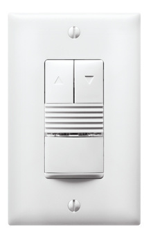 Front of 0-10V PIR Wall Switch Occupancy Sensor, 120/277V, White with plate cover