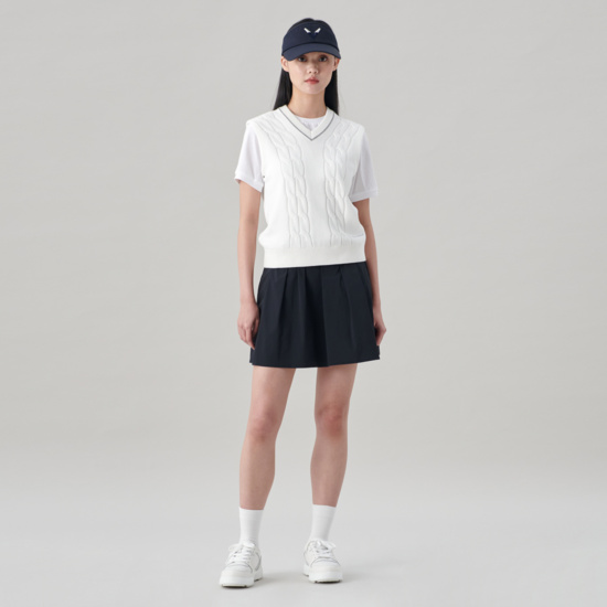 여성 봄 케이블 V넥 베스트