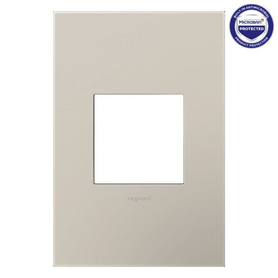 adorne® Greige One-Gang Screwless Wall Plate with Microban®