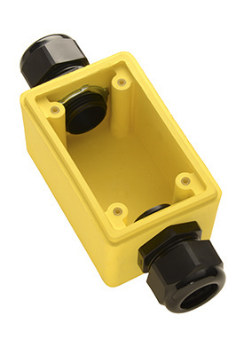 Yellow Back Box Watertight Deep Yellow Back Box, 1-in Feed Thru NPT for Duplex ...