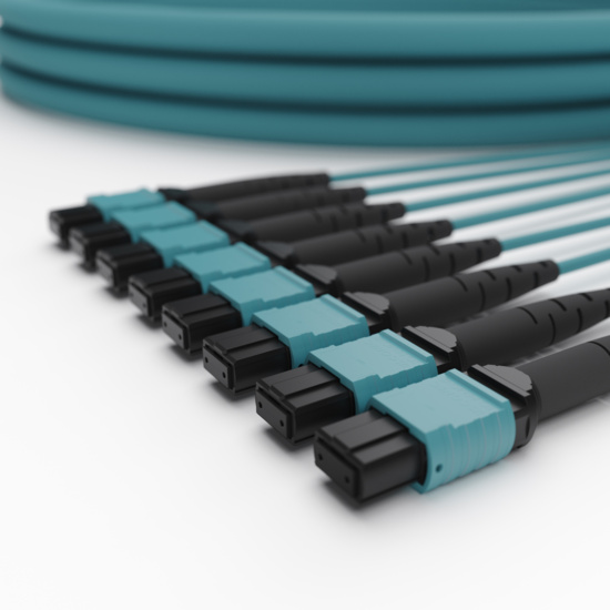 MPO-MPO 96F OM4 Angled Trunk connectors side angle