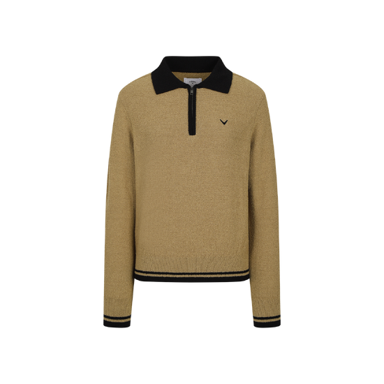 가을 여성 부클 카라 배색 풀오버