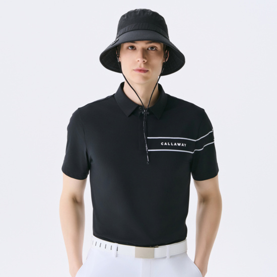 냉감 등판타공 Y에리 반팔 티셔츠