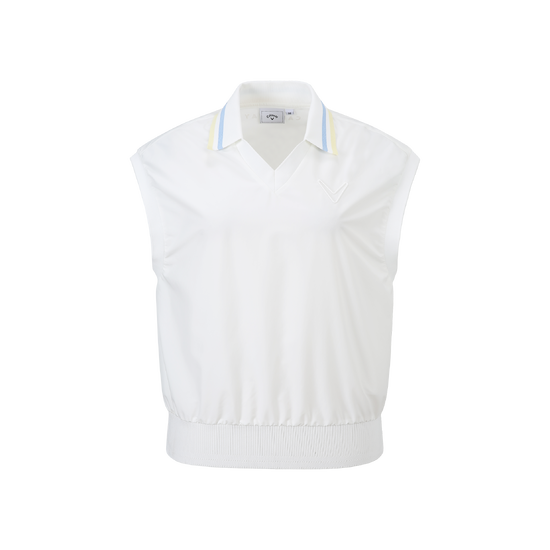 여성 봄 오픈에리 우븐베스트