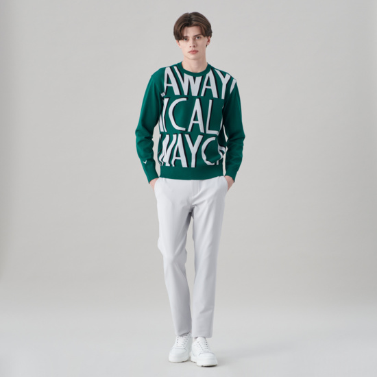 남성 봄 자갸드 스웨터