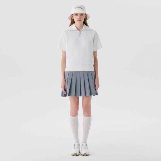 여성 간절 반집업 반팔 티셔츠