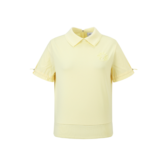 여성 봄 우븐믹스 반팔 티셔츠