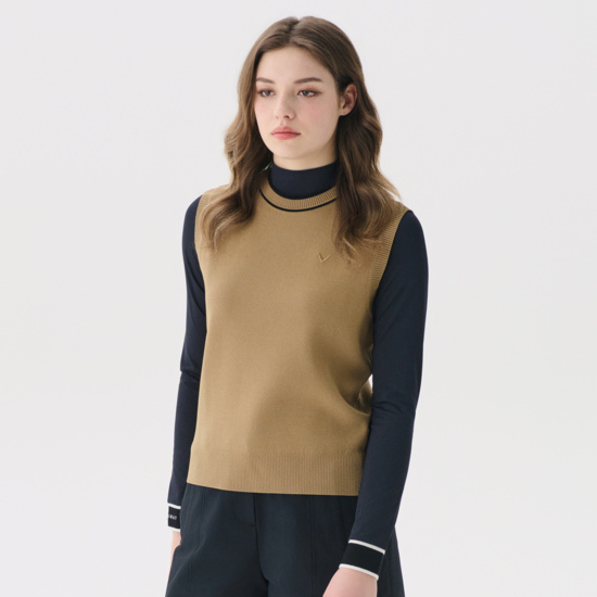 봄 라운드 니트 베스트